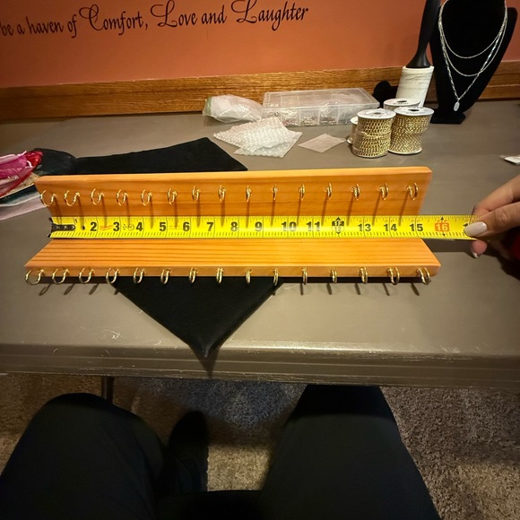 Wooden Jewelry Organizer with Hooks - Picture 5 of 7